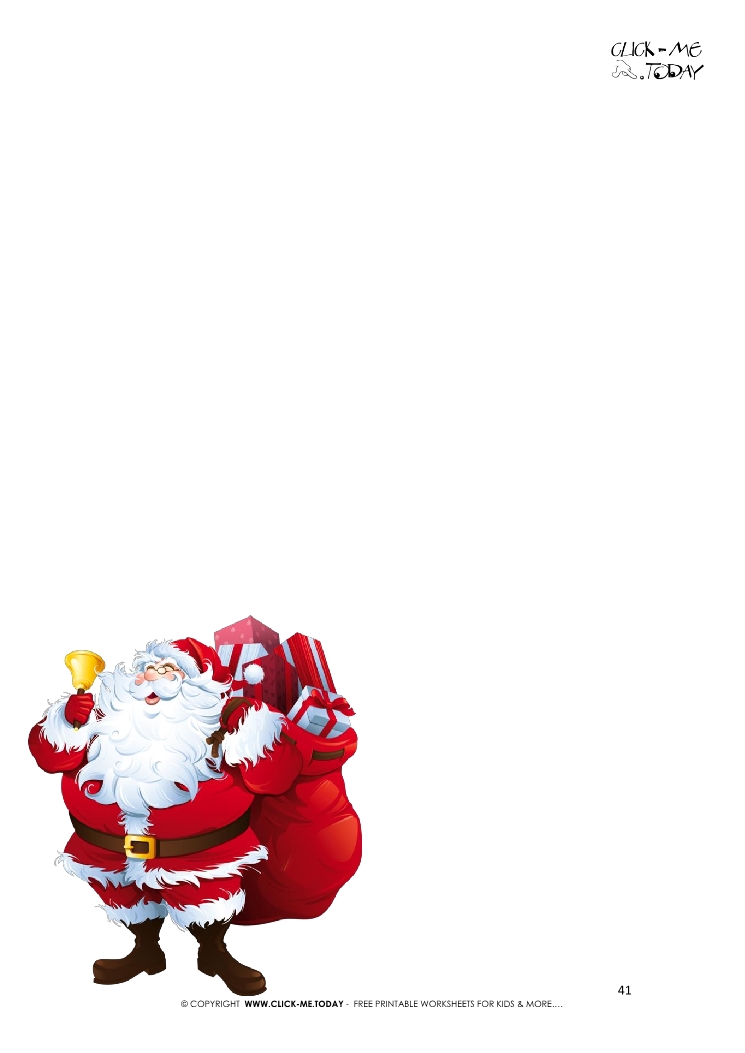 Printable Letter to Santa template  Santa Claus and bell 41